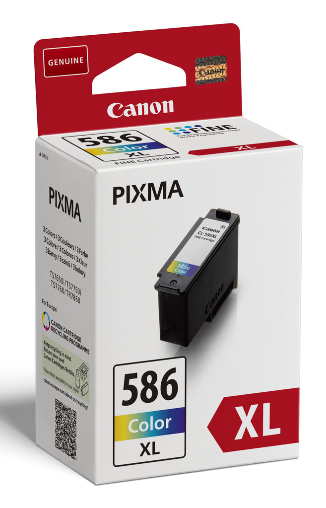 Canon PG-595XL/CL-586XL + GP-501 50Sh. Value Pack cartuccia d'inchiostro 2 pz Originale Resa elevata (XL) Nero, Ciano, Magenta, Giallo