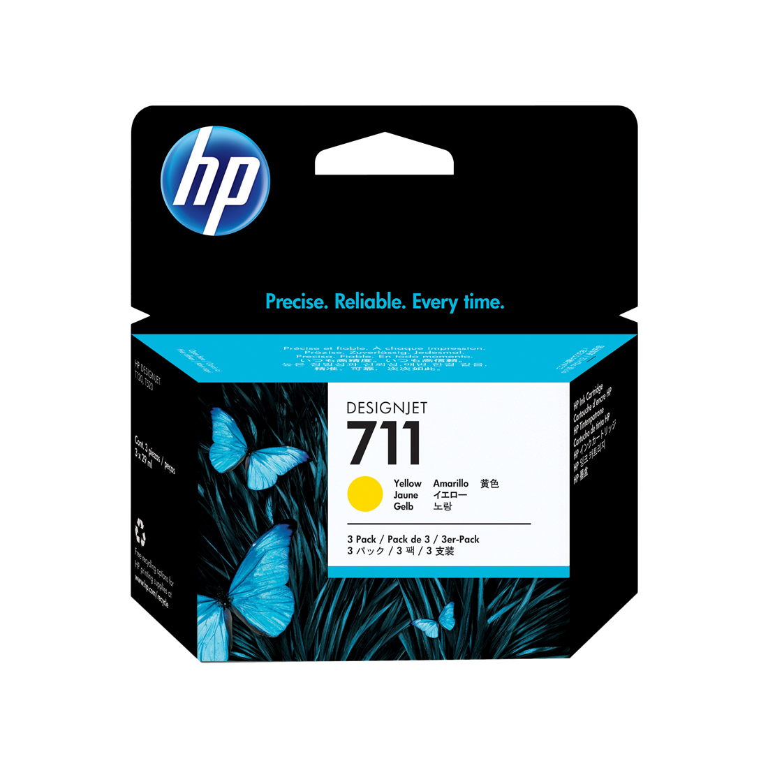 ORIGINAL HP Multipack giallo CZ136A 711 87ml 3-Pack 29 ml