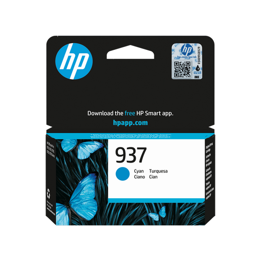 ORIGINAL HP Cartuccia d'inchiostro ciano 4S6W2NE 937 ~800 Seiten Cartuccia di inchiostro ciano originale HP 937
