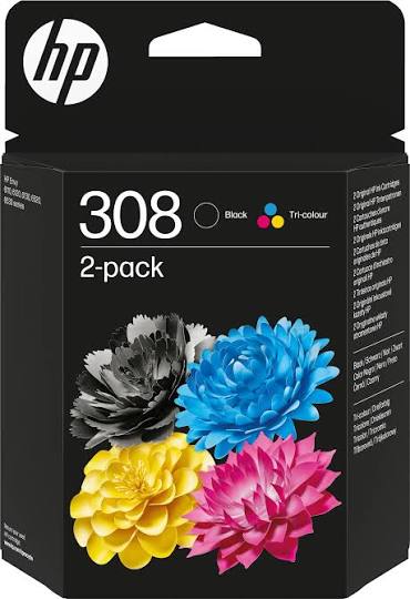 HP 308 Confezione da 2 Cartucce di Inchiostro Nero/Tricromia Originali
