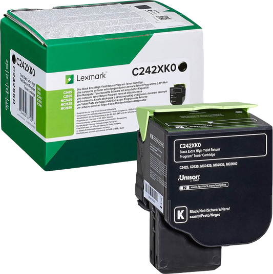 ORIGINAL Lexmark toner nero C242XK0 C/MC2425/2535 ~6000 Seiten