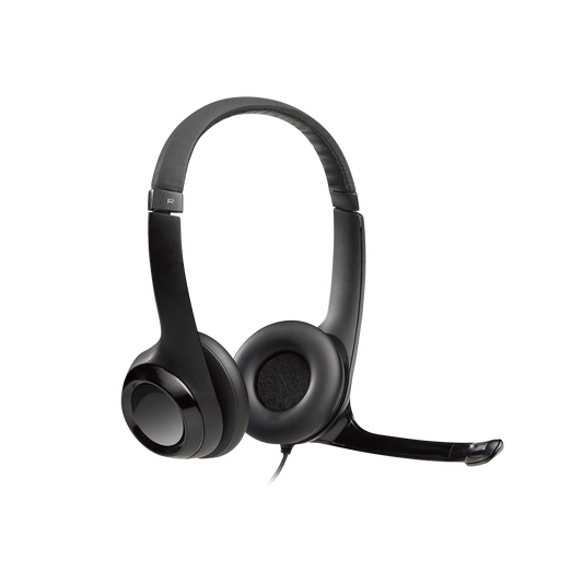 ORIGINAL Logitech Accessori per computer nero 981-000406 Headset H390 Auricolare stereo Logitech, on-ear, con cavo, lunghezza 2,4 m, USB-A, microfono a cancellazione di rumore